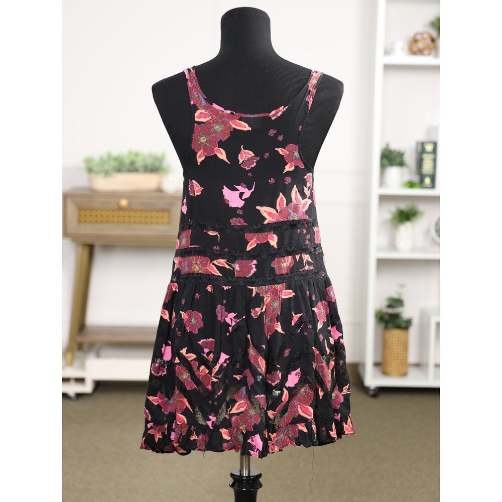 Whimsigoth Boho Fairycore Free People Voile Lace Floral Trapeze Mini Dress XS - Picture 6 of 14